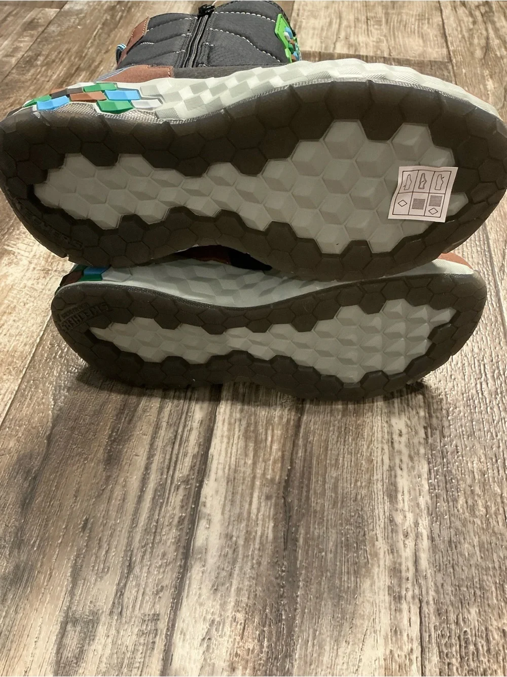 Skechers Minecraft Kids Black, Brown & Green Rain/Snow Boots Size 3.5